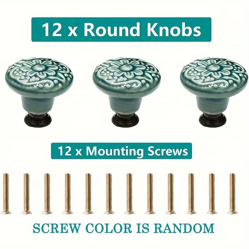 12pcs Ceramic Cabinet Knobs, F - đánh giá và giá Furniture Hardware Suppliers