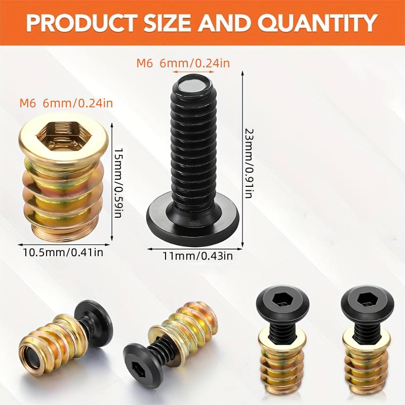 10PCS Threaded Inserts Nut Com - đánh giá và giá Furniture Hardware Kit